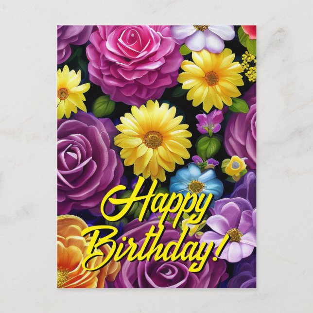 Your Custom Text Mixed Flowers 18 Template (Front)