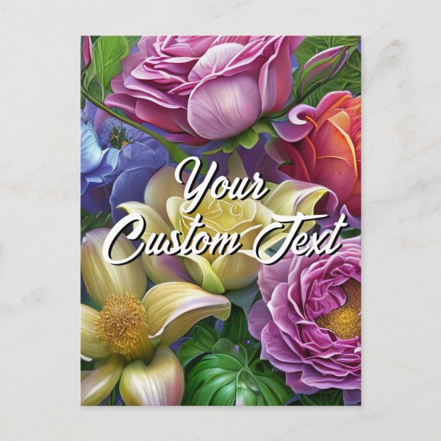 Your Custom Text Mixed Flowers 33 Template (Front)