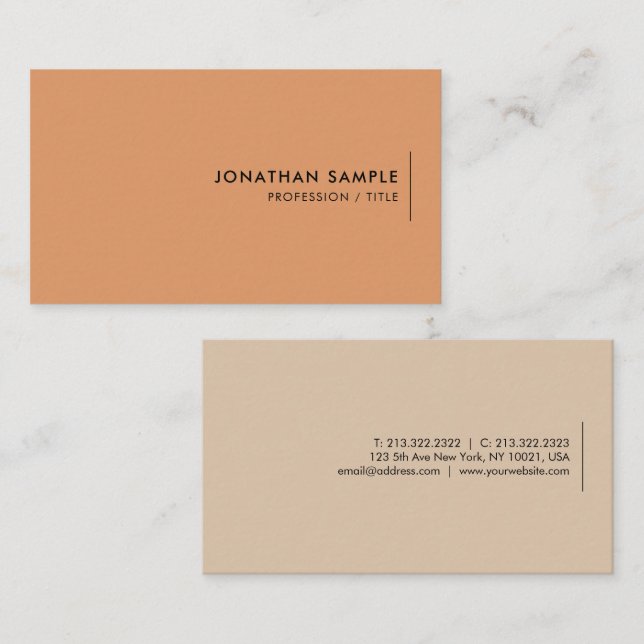 Your Custom Text Modern Elegant Colours Template Business Card (Front/Back)