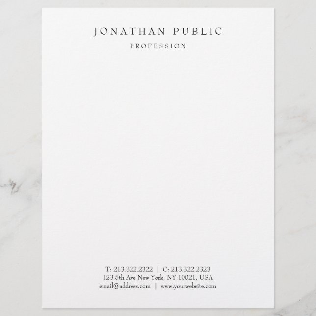 Your Custom Text Modern Simple Template White Custom Letterhead (Front)