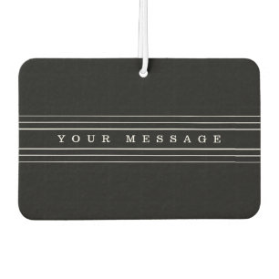 Your Custom Text & Modern Stripes   Black & White Car Air Freshener
