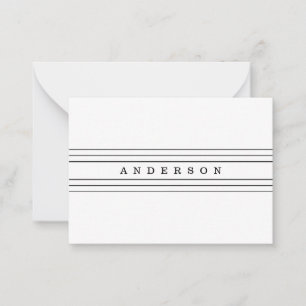Your Custom Text & Modern Stripes   Black & White Card
