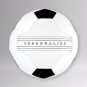 Your Custom Text & Modern Stripes   Black & White Football