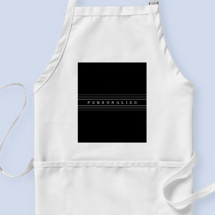 Your Custom Text & Modern Stripes   Black & White Standard Apron