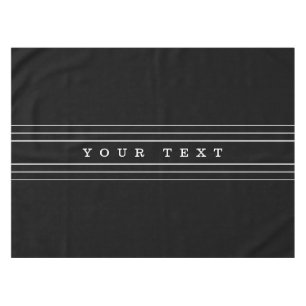 Your Custom Text & Modern Stripes   Black & White Tablecloth