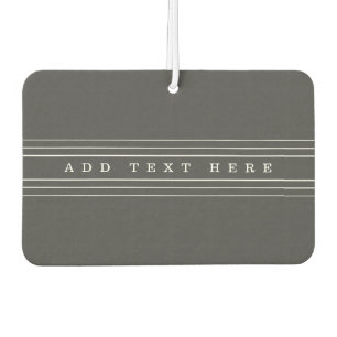 Your Custom Text & Modern Stripes Grey & White Car Air Freshener
