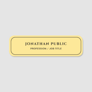 Your Custom Text Modern Template Elegant Gold Name Tag