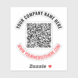 Your Custom Text QR Code Business Sticker Template