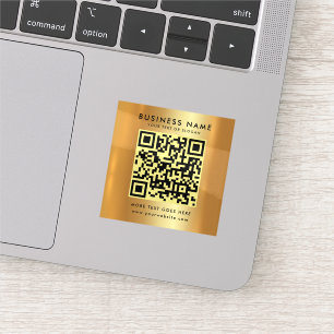 Your Custom Text QR Code Logo Template Faux Gold