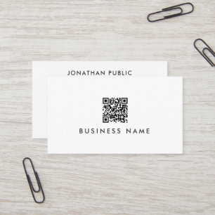Your Custom Text QR Code Modern Simple Template Business Card