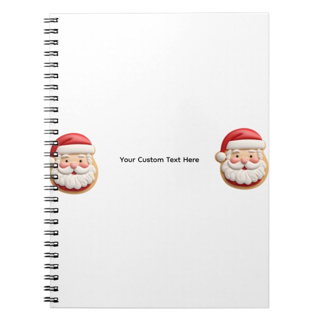 Your Custom Text Santa Cookie Christmas Notebook (Front)