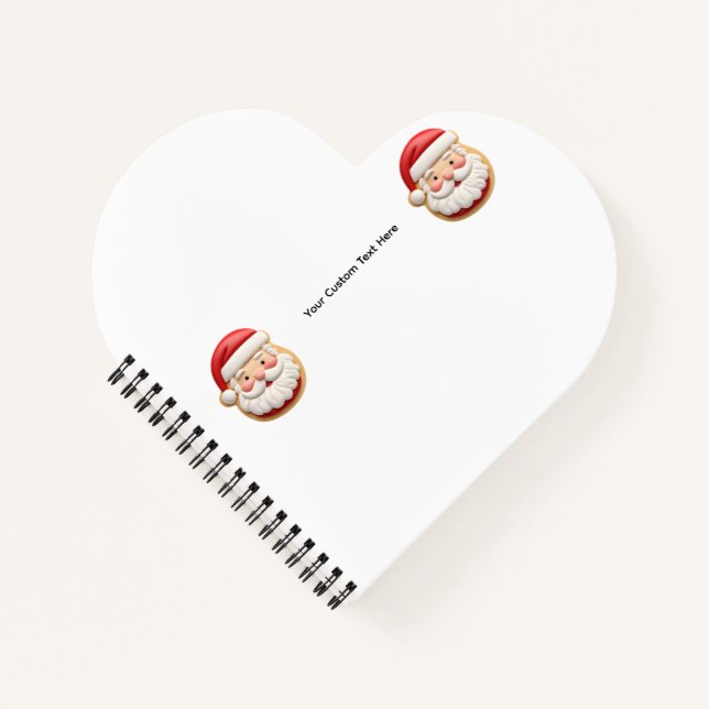 Your Custom Text Santa Cookie Christmas Notebook (Front)