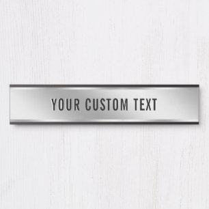 Your Custom Text Silver Template Create Your Own Door Sign