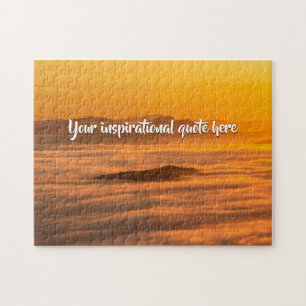 Your custom text sunrise above foggy landscape jigsaw puzzle
