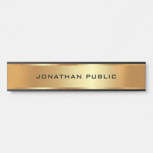 Your Custom Text Template Black & Gold Elegant Door Sign