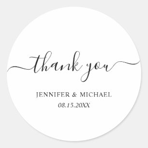 Your Custom Text Thank You Template Typography Classic Round Sticker