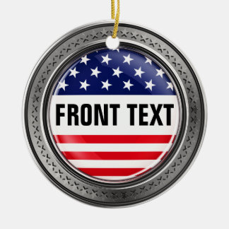 Your custom USA Button Ceramic Tree Decoration