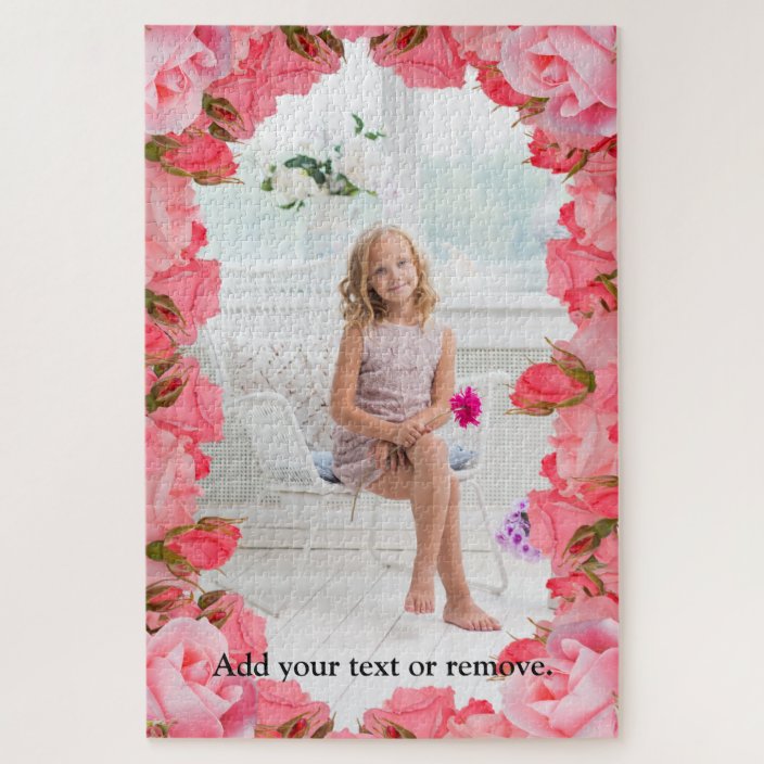 YOUR custom vertical photo, with rose petals, Jigsaw ...