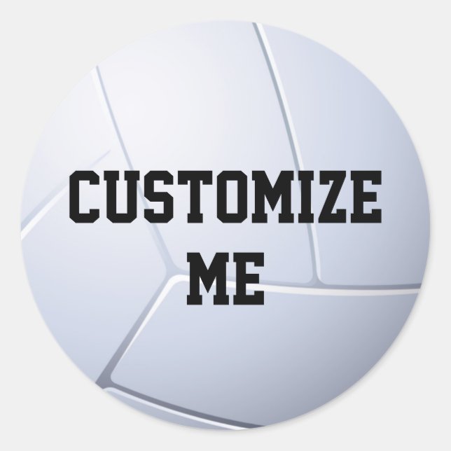 Your Custom Volleyball Classic Round Sticker (Front)