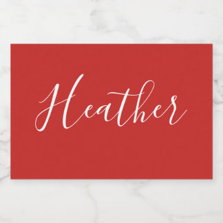 Your Custom White Script on Red Food Label
