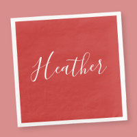 Your Custom White Script on Red