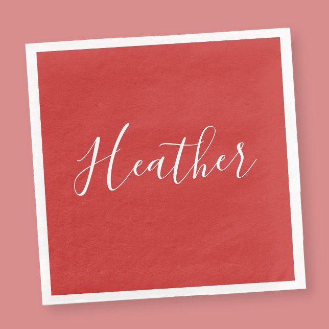 Your Custom White Script on Red Napkin (Creator Uploaded)