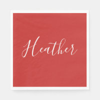 Your Custom White Script on Red