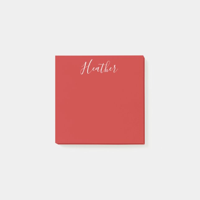 Your Custom White Script on Red Post-it Notes (Front)