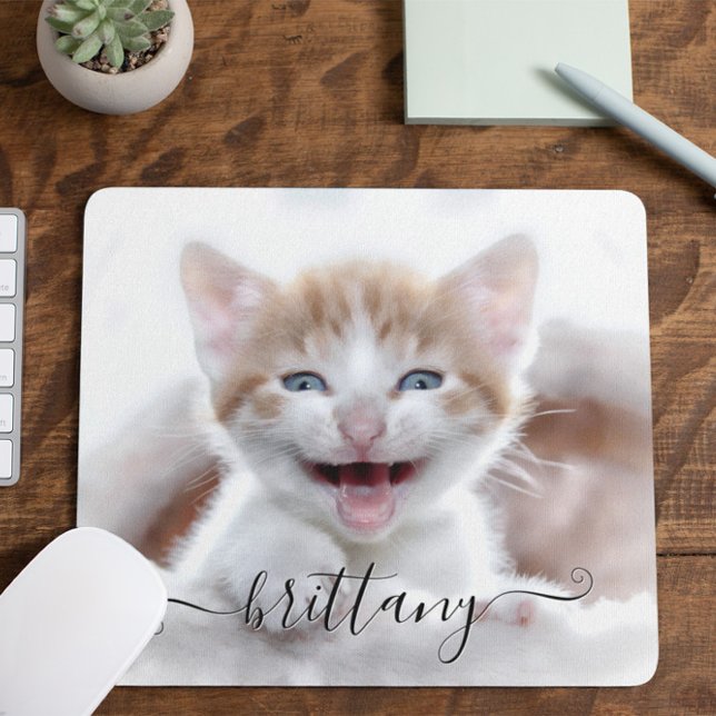 Your Cute Family Pet Kitten Photo Mouse Mat (Create your own family photo mouse pad.)