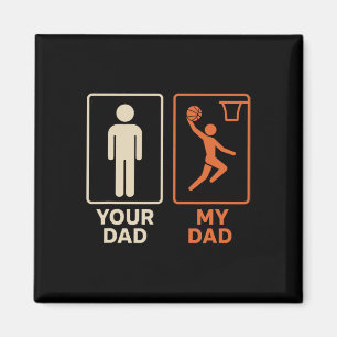 Your Dad My Dad Sketll Dunk Daughter Son Father's Magnet