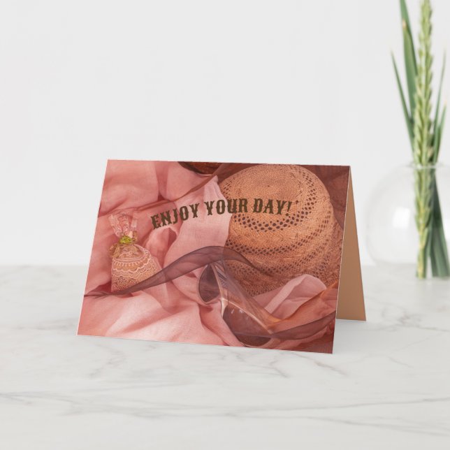 Your day sun hat, sunglasses, pink & fun BIRTHDAY Card (Front)