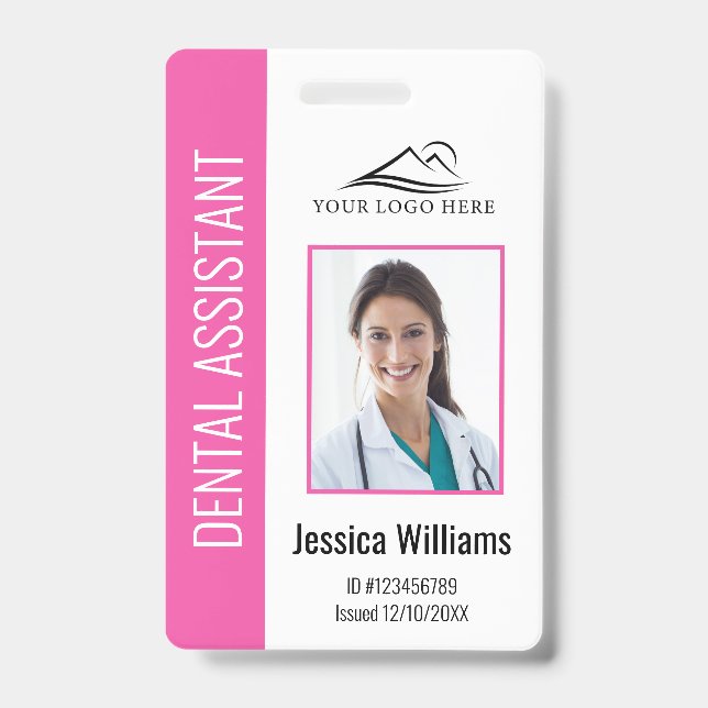 Your Dental Clinic Logo Dentist Employee Photo ID Badge (Front)