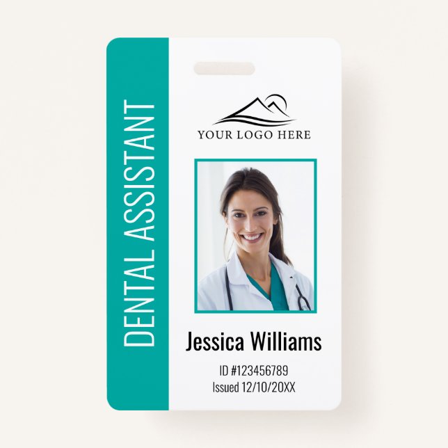Your Dental Clinic Logo Dentist Employee Photo ID ID Badge (Front)