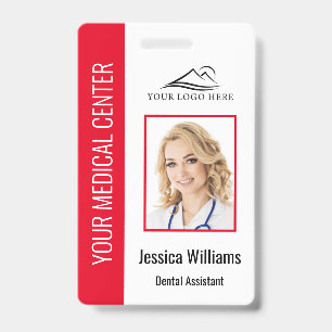 Your Dentist Office Logo Employee Photo ID Red Badge