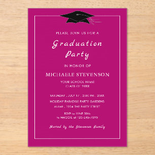 Your Design Acrylic Graduation Invitation Template