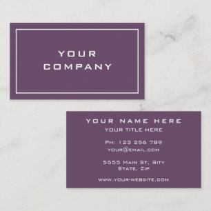 Your Design Business Card Example Custom Colour