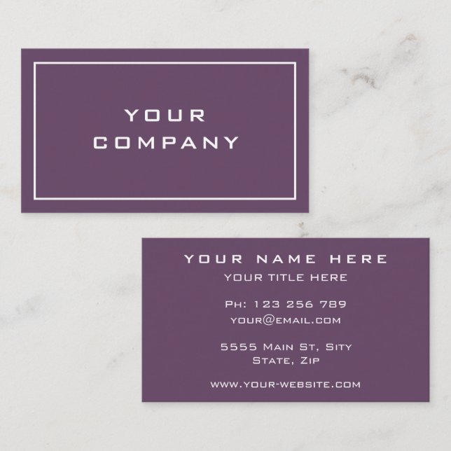 Your Design Business Card Example Custom Colour (Front/Back)