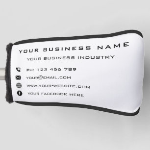 Your Design Business Info Golf Head Cover Example
