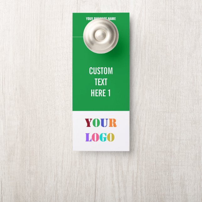 Your Design Company Logo Text Door Hanger Template (On Knob)