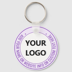 Your Design Company Logo Text Keychain Template
