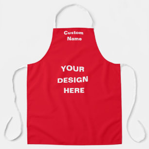 Your Design Custom Colours, Personalised Red Chef Apron