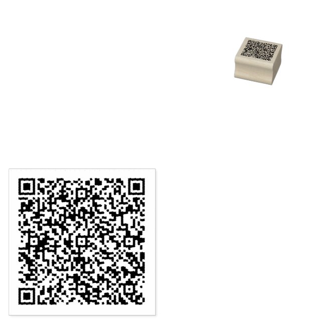 Your Design Custom QR Code Rubber Stamp Template (Stamped)
