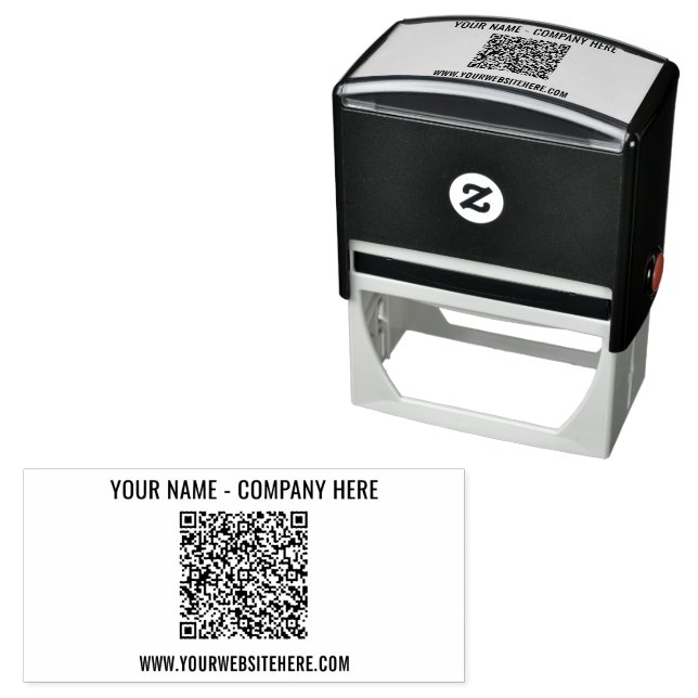 Your Design Custom Text and QR Code Stamp Example (In Situ)