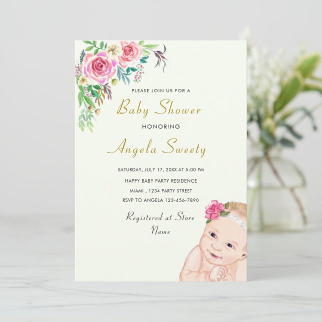 Your Design Cute Baby Shower Invitation Template (Standing Front)
