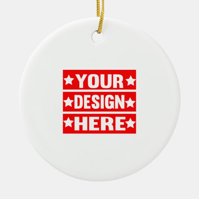 Your Design Here Custom  Ceramic Tree Decoration (Front)