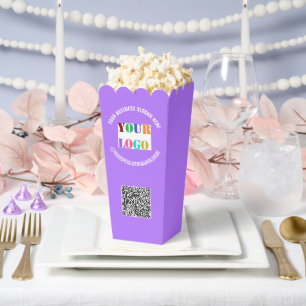 Your Design Logo Popcorn Box Example with QR Code