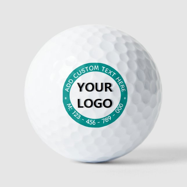 Your Design Logo Text Stamps Golf Balls Template (Front)