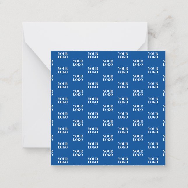 Your Design or Business Logo | Blue Tiled Pattern Card (Front)