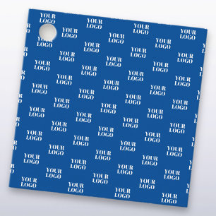 Your Design or Business Logo   Blue Tiled Pattern Favour Tags