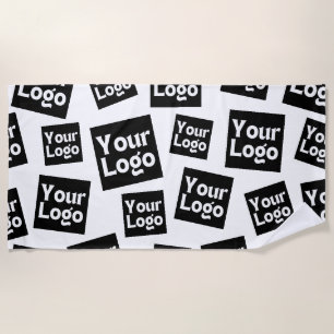 Your Design or Business Logo   Random Placement Beach Towel